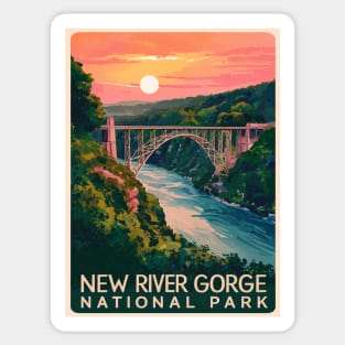 New River Gorge National Park Watercolor Travel Poster Sticker